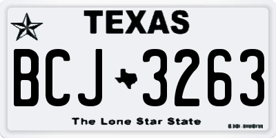 TX license plate BCJ3263