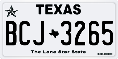 TX license plate BCJ3265
