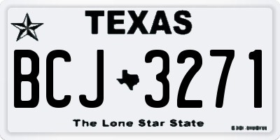 TX license plate BCJ3271