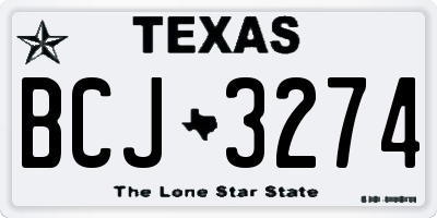 TX license plate BCJ3274
