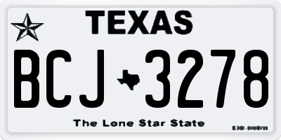 TX license plate BCJ3278