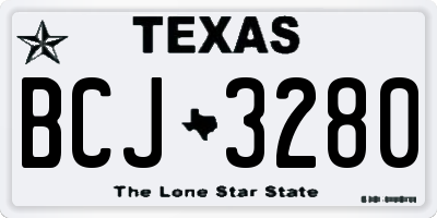 TX license plate BCJ3280
