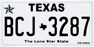 TX license plate BCJ3287