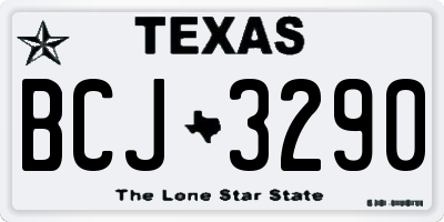 TX license plate BCJ3290