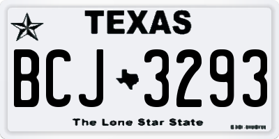 TX license plate BCJ3293
