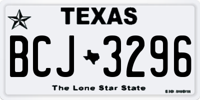 TX license plate BCJ3296