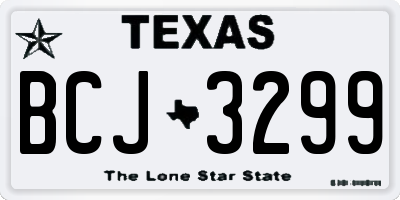 TX license plate BCJ3299