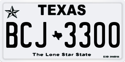 TX license plate BCJ3300
