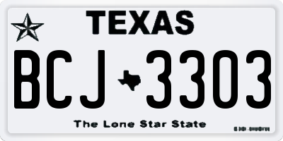 TX license plate BCJ3303