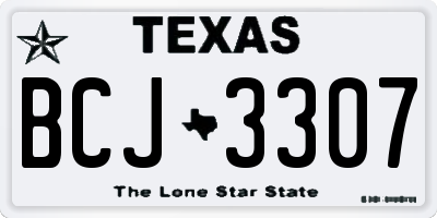 TX license plate BCJ3307