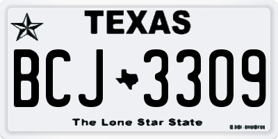 TX license plate BCJ3309
