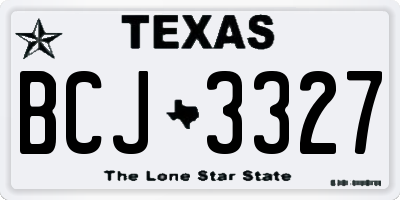 TX license plate BCJ3327