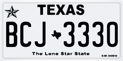 TX license plate BCJ3330