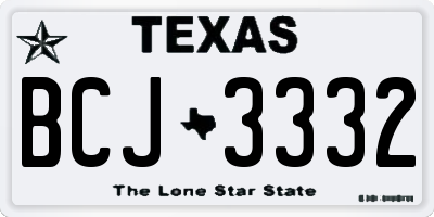 TX license plate BCJ3332