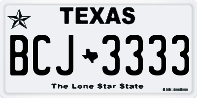 TX license plate BCJ3333