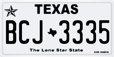 TX license plate BCJ3335