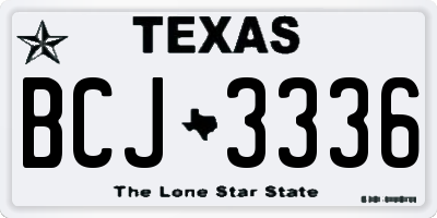 TX license plate BCJ3336