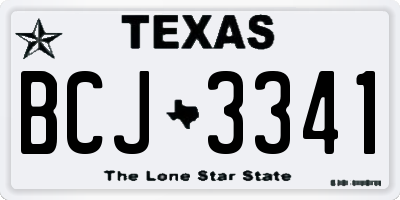 TX license plate BCJ3341