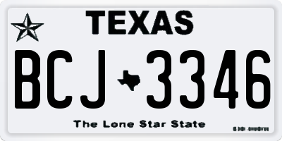 TX license plate BCJ3346