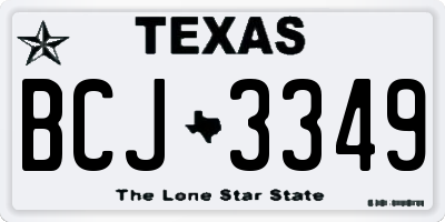 TX license plate BCJ3349