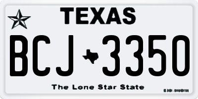 TX license plate BCJ3350