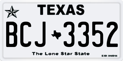 TX license plate BCJ3352