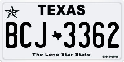 TX license plate BCJ3362