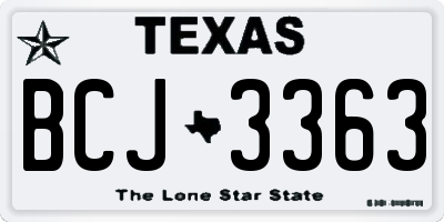 TX license plate BCJ3363
