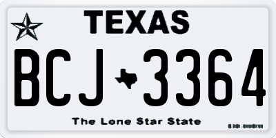 TX license plate BCJ3364