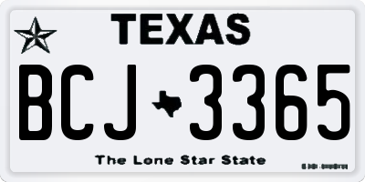 TX license plate BCJ3365