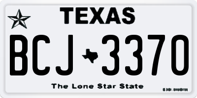 TX license plate BCJ3370