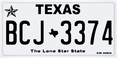 TX license plate BCJ3374