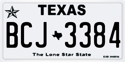 TX license plate BCJ3384