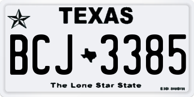 TX license plate BCJ3385