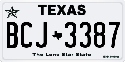 TX license plate BCJ3387