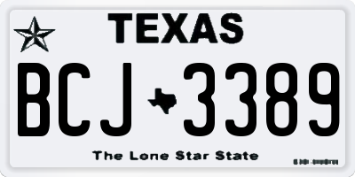 TX license plate BCJ3389