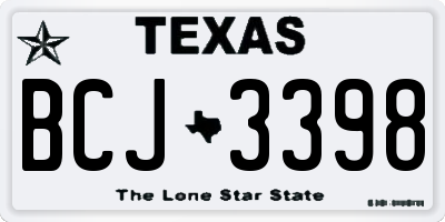 TX license plate BCJ3398