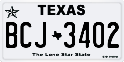 TX license plate BCJ3402
