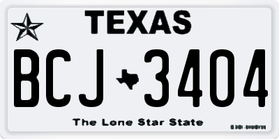 TX license plate BCJ3404