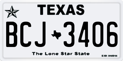 TX license plate BCJ3406