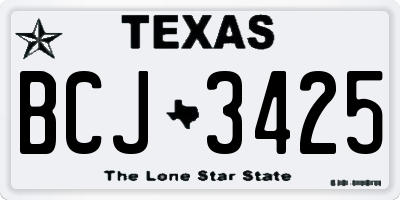 TX license plate BCJ3425