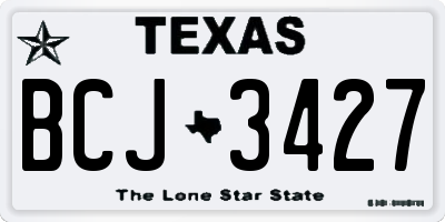 TX license plate BCJ3427