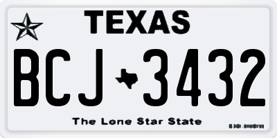 TX license plate BCJ3432