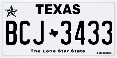 TX license plate BCJ3433