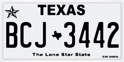 TX license plate BCJ3442