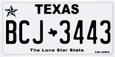 TX license plate BCJ3443
