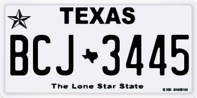 TX license plate BCJ3445