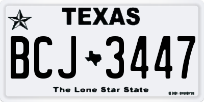 TX license plate BCJ3447