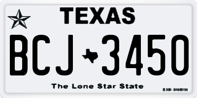 TX license plate BCJ3450