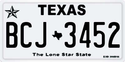 TX license plate BCJ3452